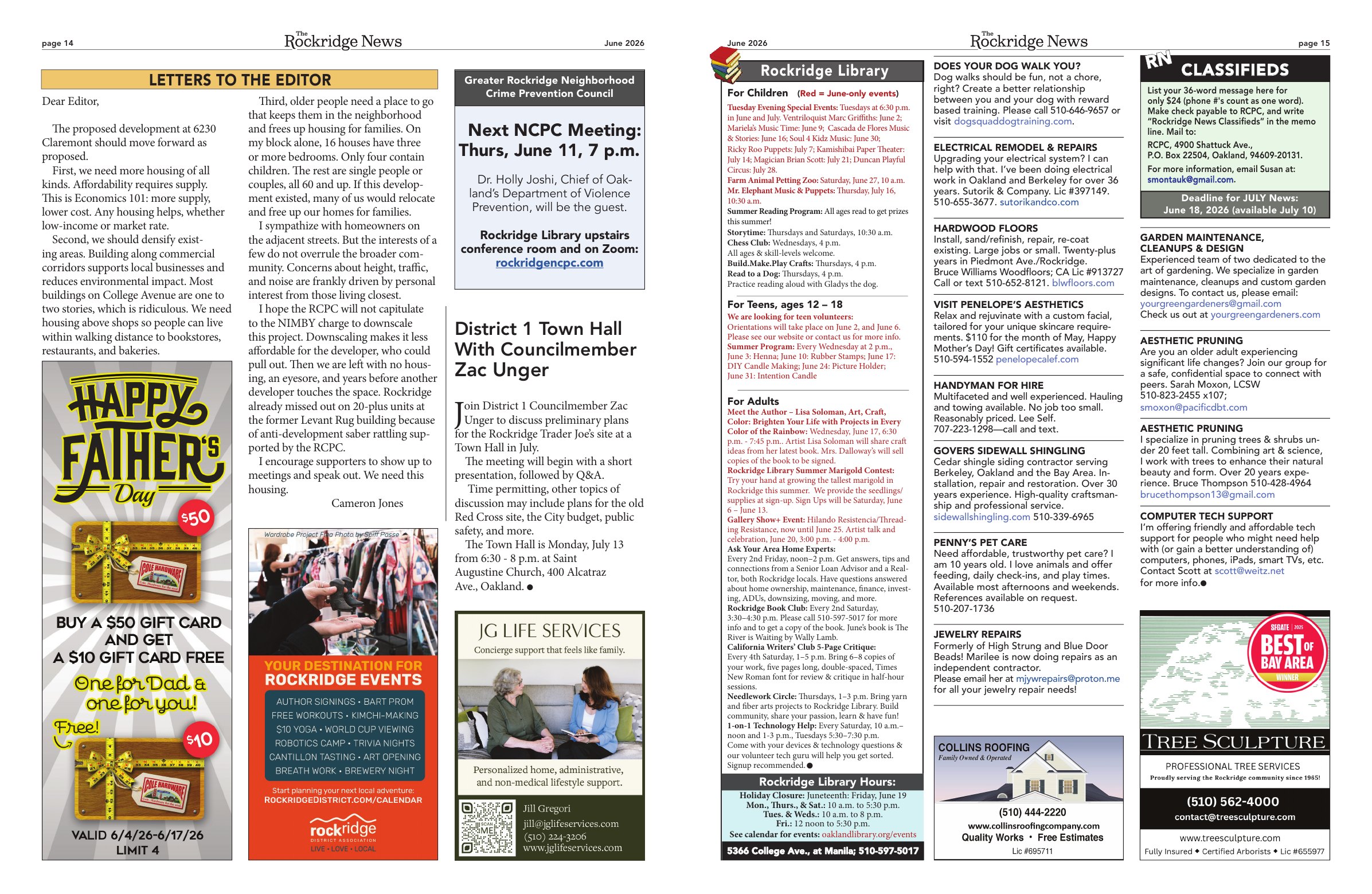 Click to zoom in The Rockridge News, June 2026, page 8