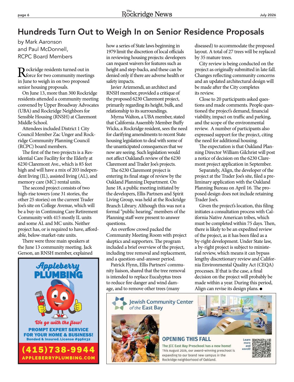 Click to zoom in The Rockridge News, July 2026, page 6
