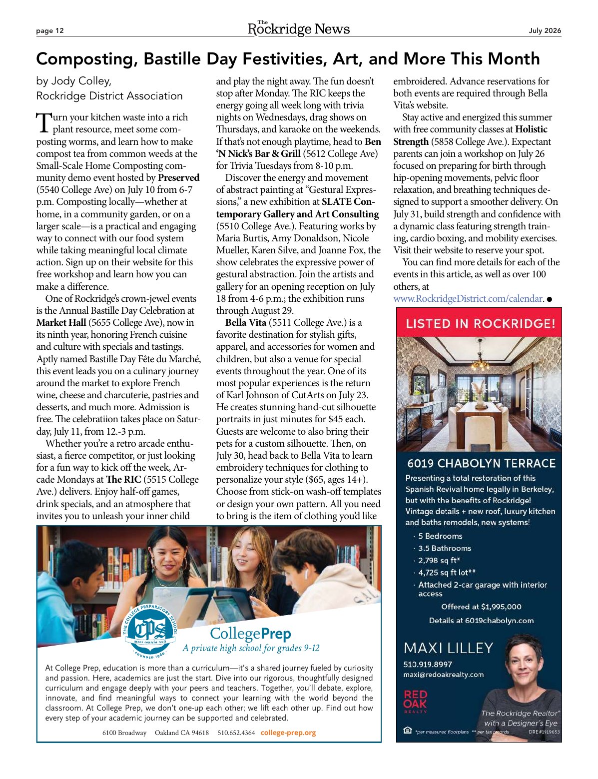 The Rockridge News, July 2026, page 12