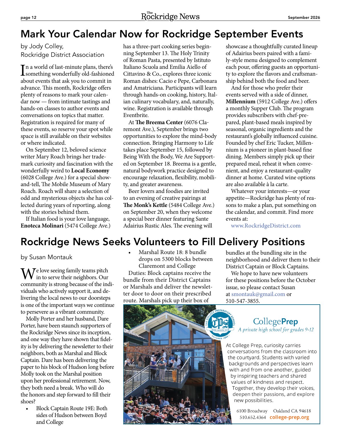 Click to zoom in The Rockridge News, September 2026, page 12