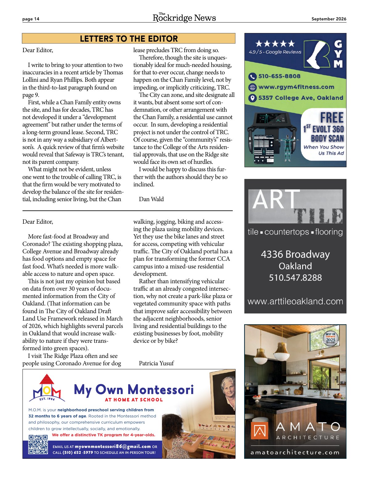 Click to zoom in The Rockridge News, September 2026, page 14