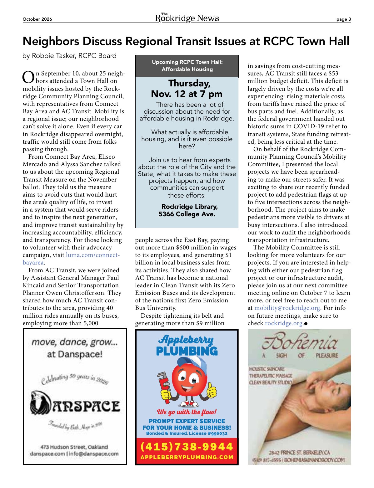 The Rockridge News, October 2026, page 3