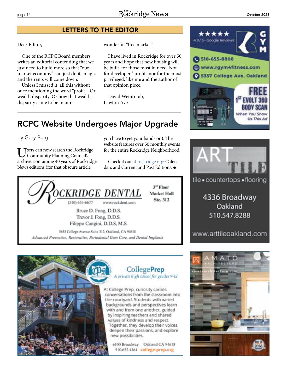 The Rockridge News, October 2026, page 14